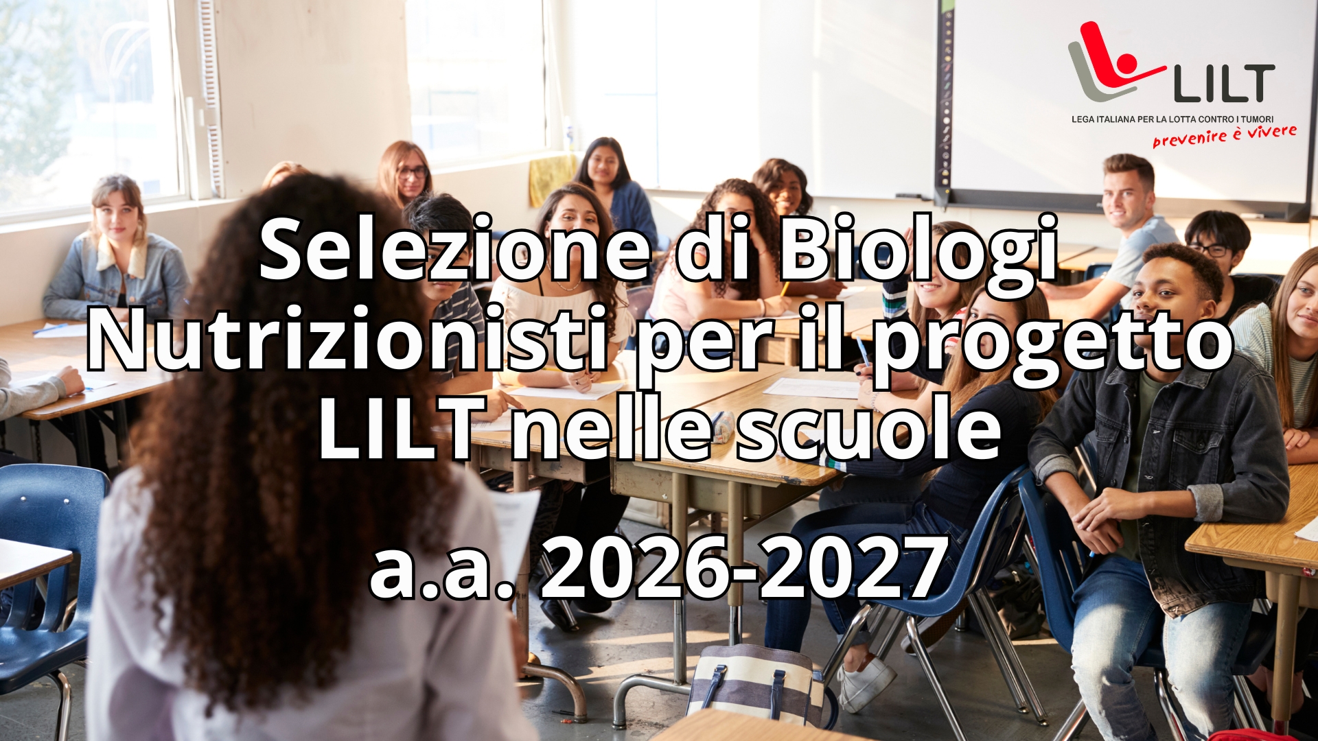 Clicca per accedere all'articolo Selezione di Biologi Nutrizionisti per il progetto LILT nelle scuole - a.a. 2026/2027